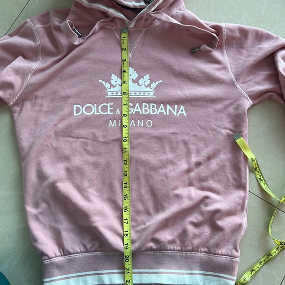 Like New Dolce & Gabbana Cotton Sweatshirt with Hood- Varsity Pink & White - Picture 10 of 13